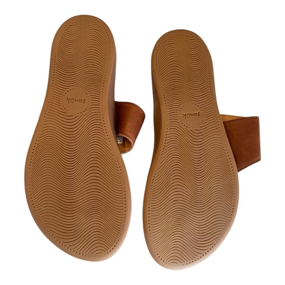 Sanuk Cosmic Calypso Leather Sandal in Brown NWT - Picture 6 of 7